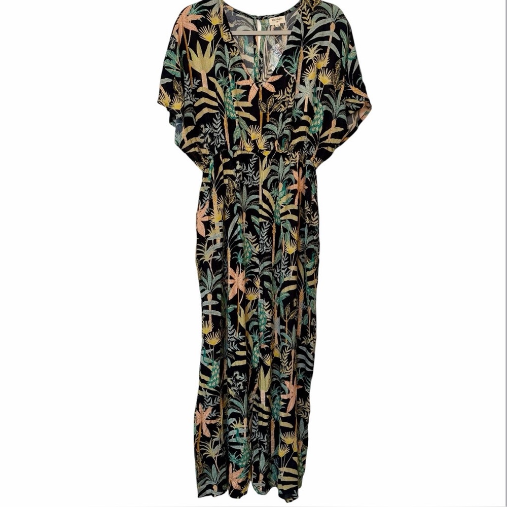 Cost Plus World Market Multicolor Leaf Print Maxi Jumper Size Small/Medium